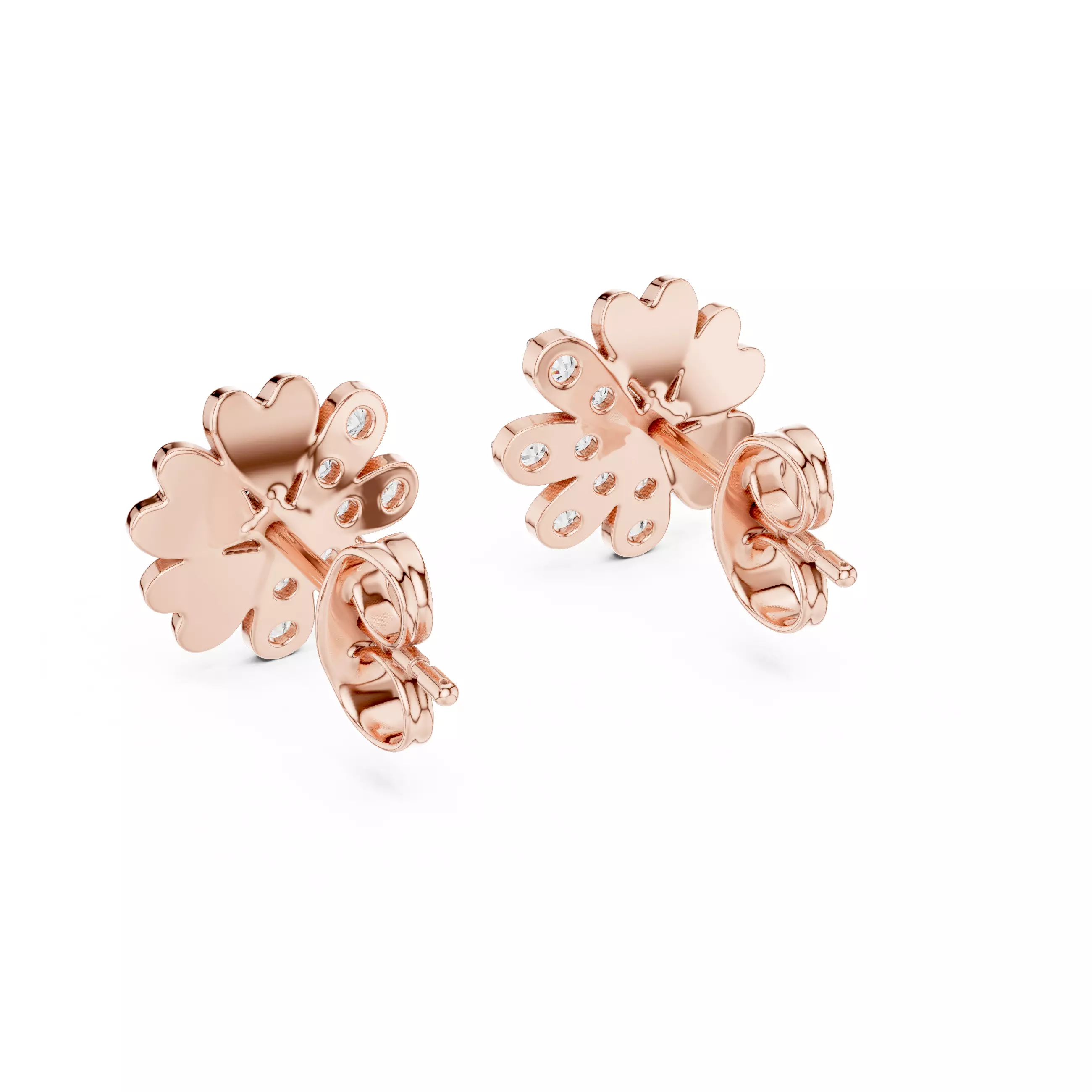 Diamond Studs Earrings 3dm stl renders details 360 animation 3D print model_5