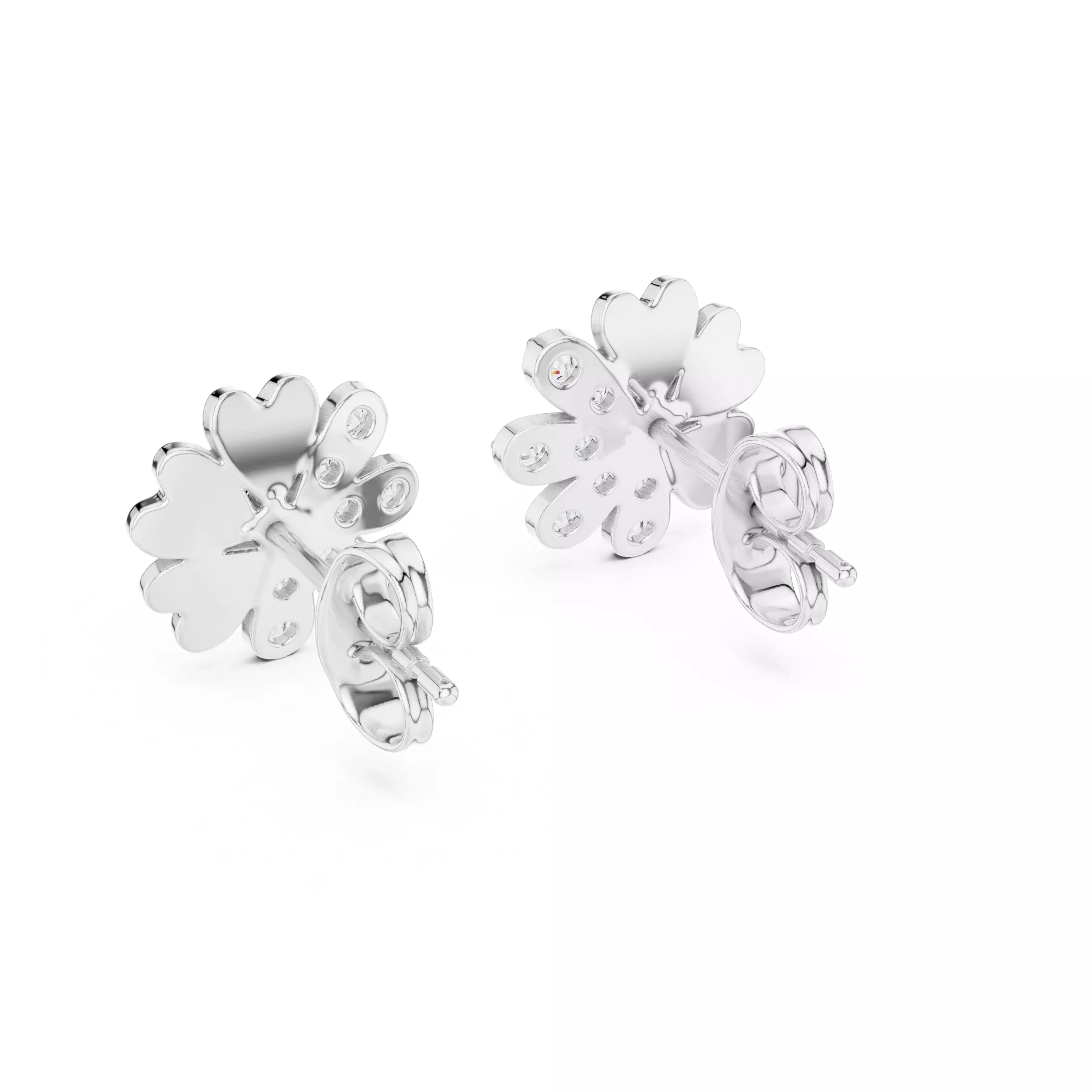 Diamond Studs Earrings 3dm stl renders details 360 animation 3D print model_8
