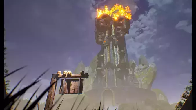 Dark fantasy skull castle 3D Model