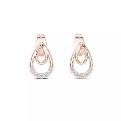 Diamond Studs Earrings 3dm stl renders details 360 animation 