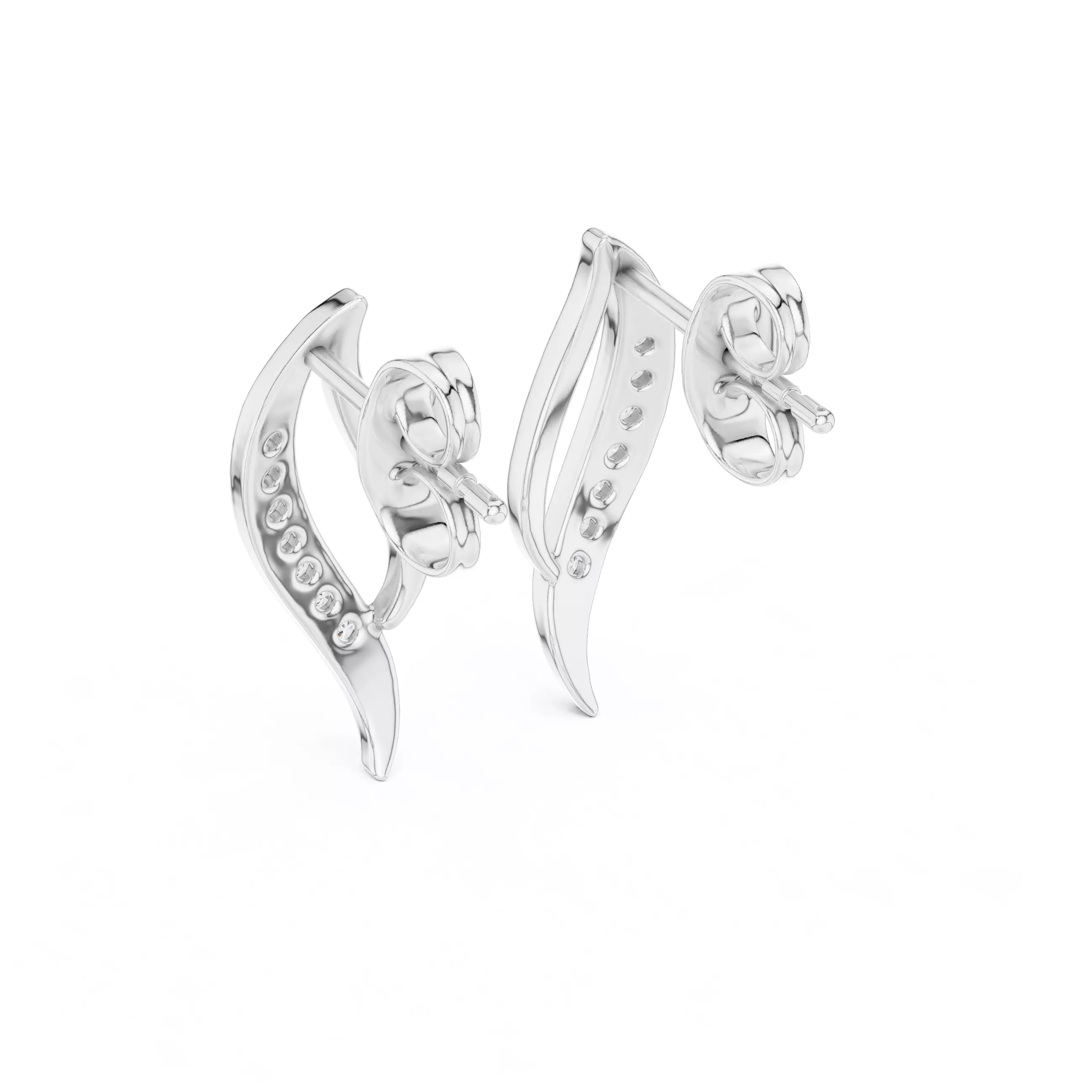 Diamond Studs Earrings 3dm stl renders details 360 animation 3D print model_8