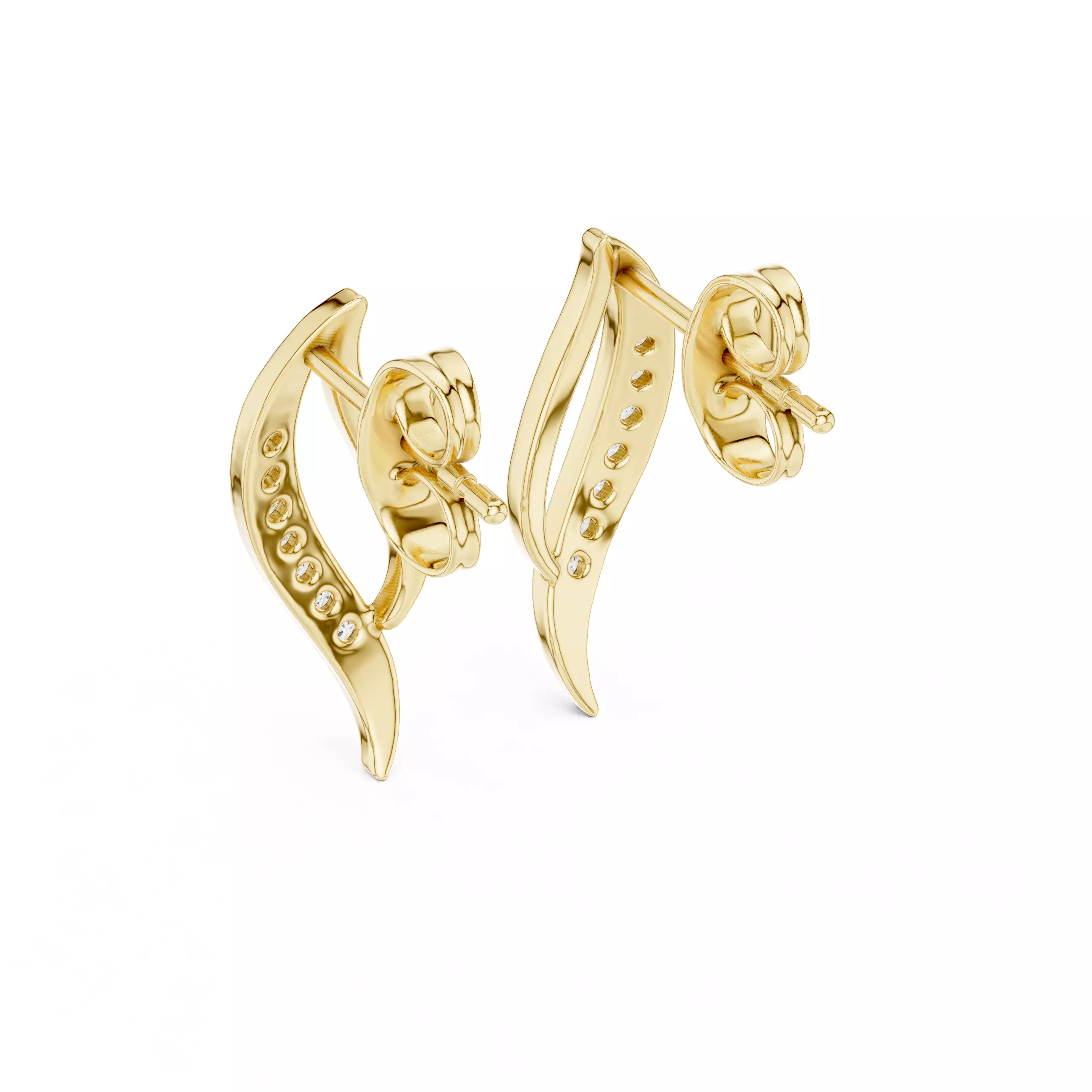 Diamond Studs Earrings 3dm stl renders details 360 animation 3D print model_12