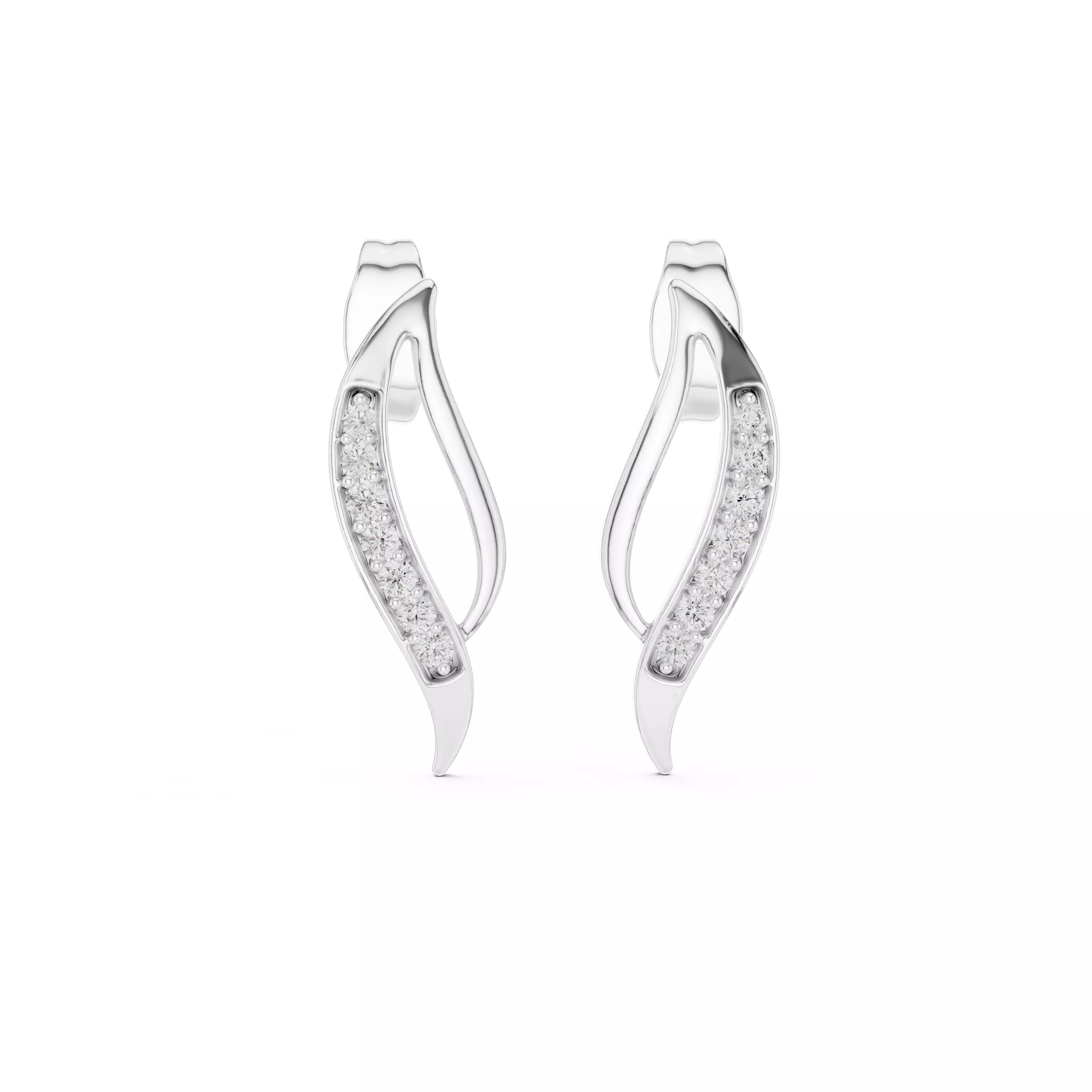 Diamond Studs Earrings 3dm stl renders details 360 animation 3D print model_9