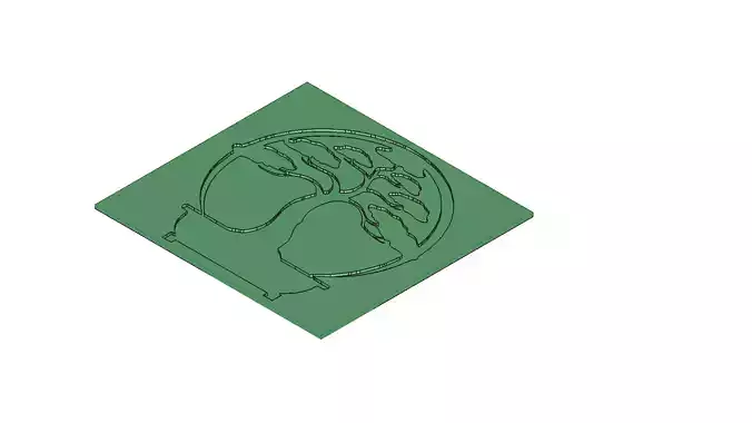 Bonsai Tree in Oval Frame Laser Cut 3D Print Mold 3D model