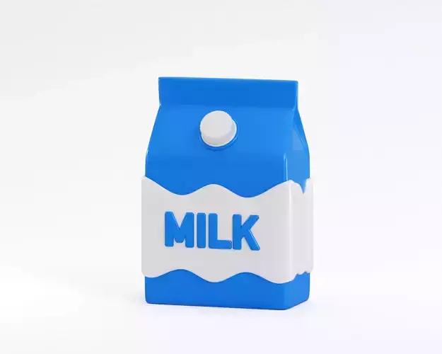Cartoon Milk Tube Low-poly 3D model