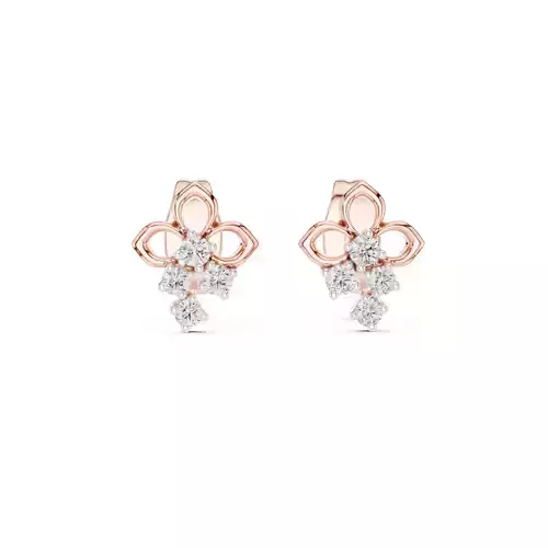 Diamond Studs Earrings 3dm stl renders details 360 animation 