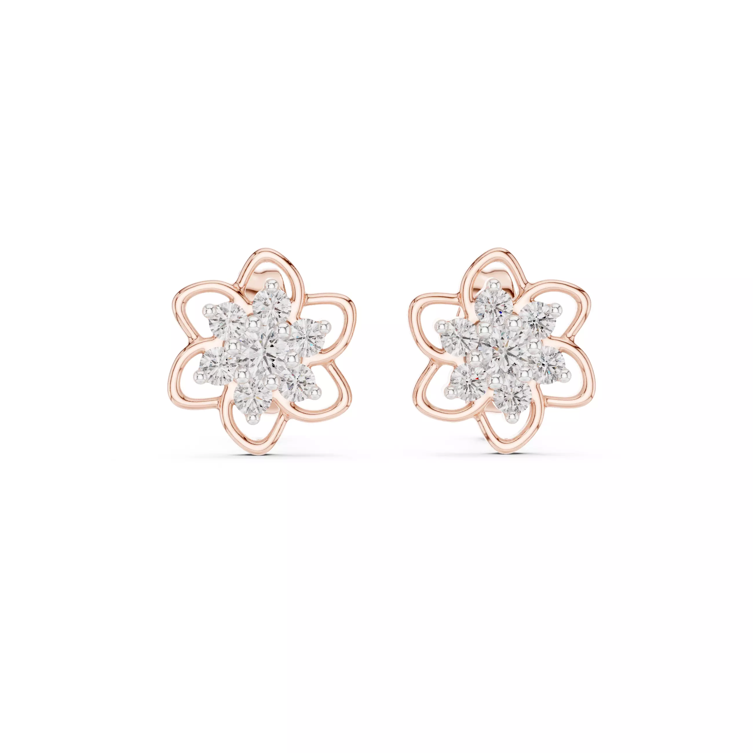 Diamond Studs Earrings 3dm stl renders details 360 animation 3D print model_0