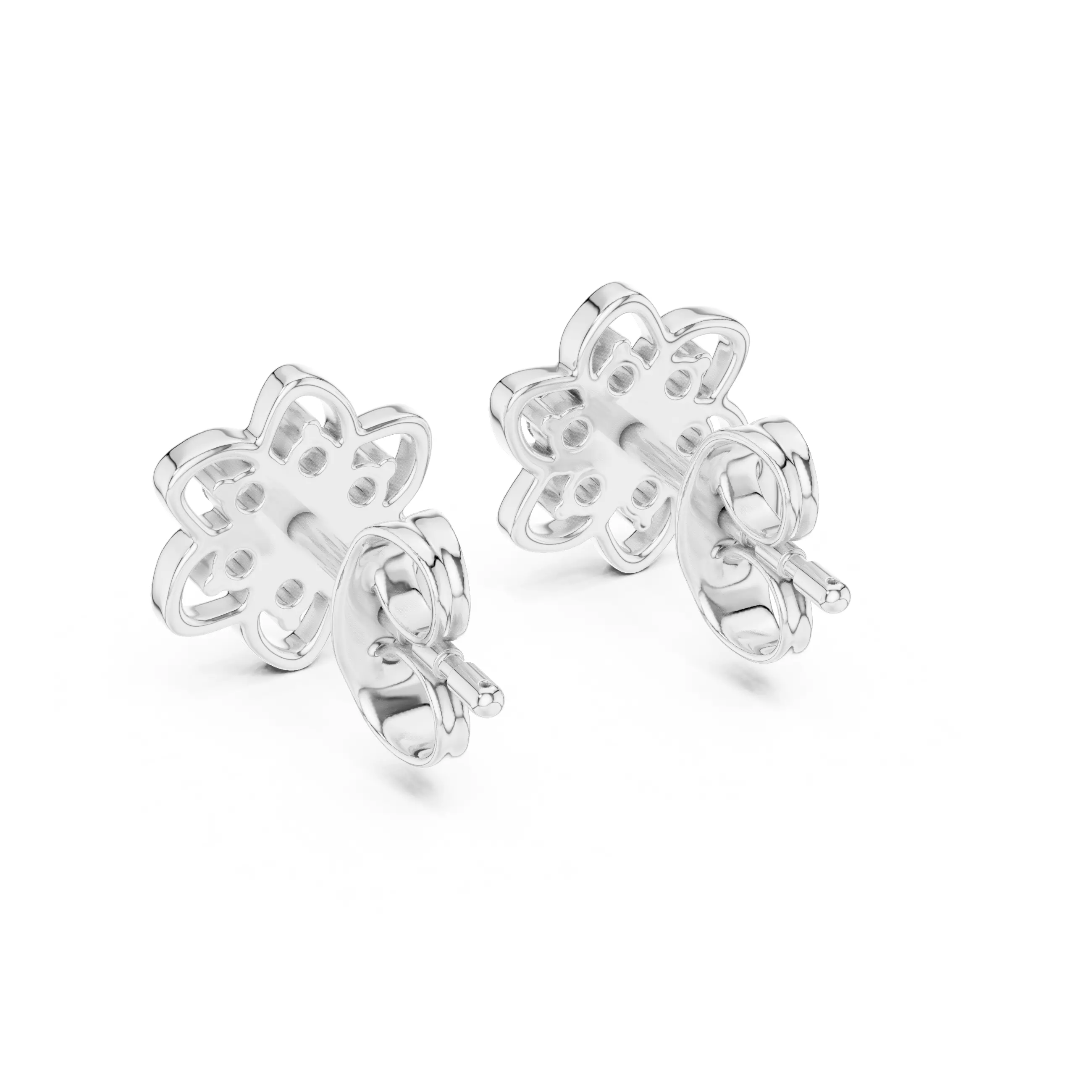 Diamond Studs Earrings 3dm stl renders details 360 animation 3D print model_8