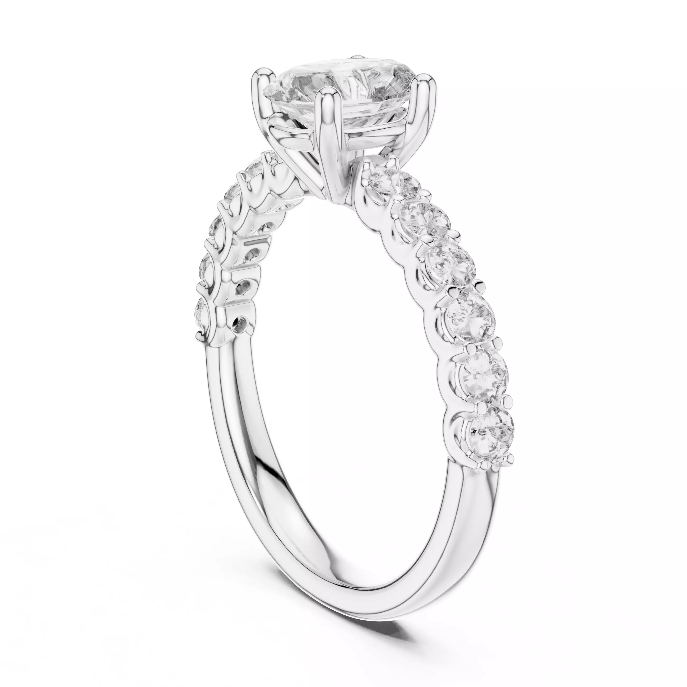 1CT Oval Cut Diamond Engagement Wedding Ring 3DM STL Video 3D print model_9