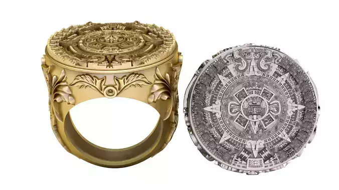 Aztec Calendar Ring