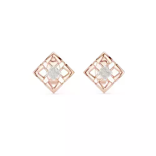Diamond Studs Earrings 3dm stl renders details 360 animation 