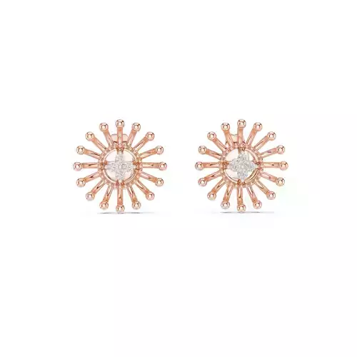 Diamond Studs Earrings 3dm stl renders details 360 animation 