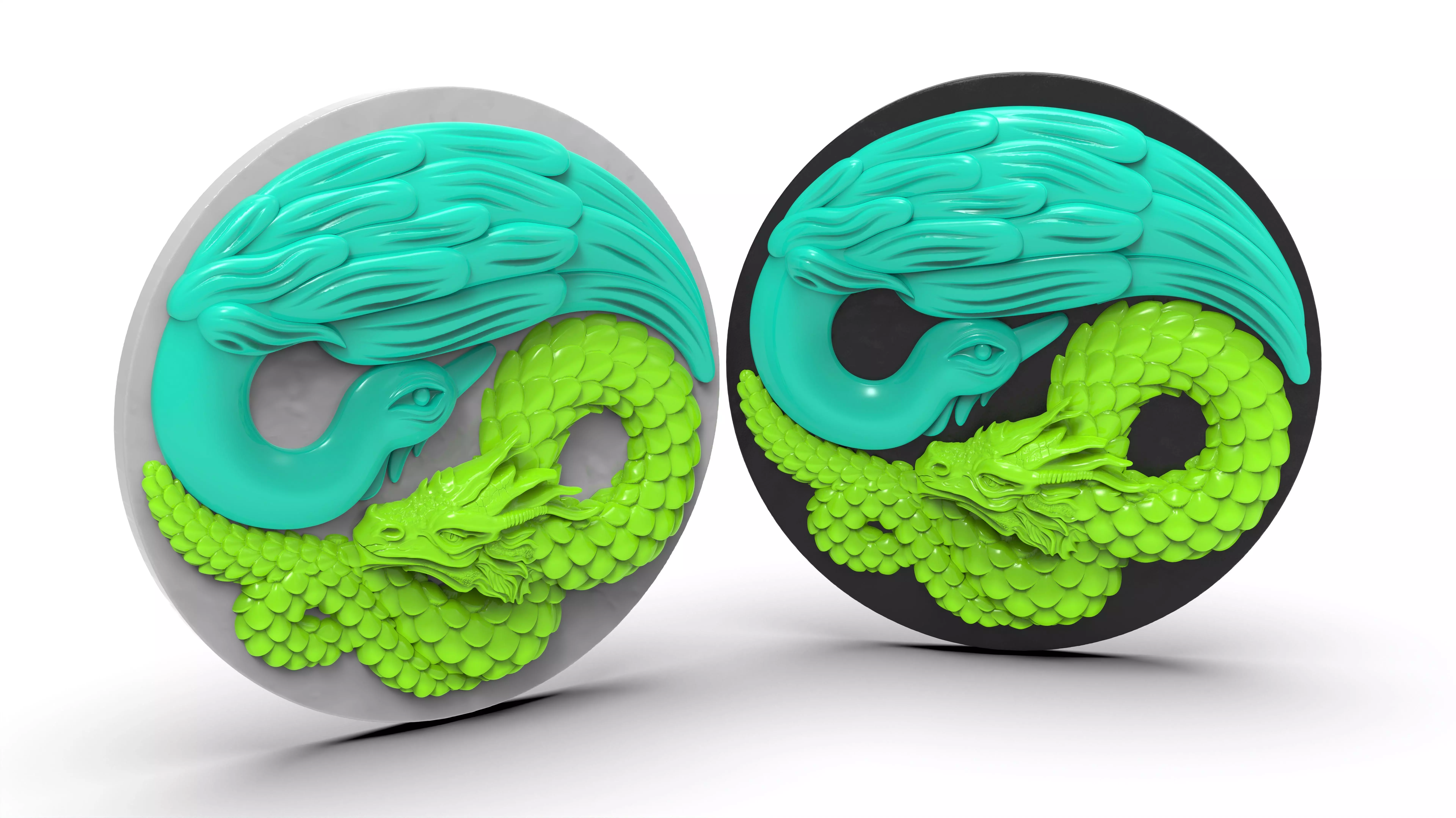 yin yang duck dragon 3D model print ready file 3D print model