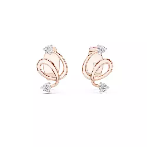 Diamond Studs Earrings 3dm stl renders details 360 animation 