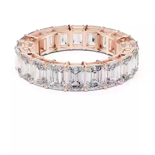Emerald Cut Diamond Full Eternity Wedding Band 3DM STL Video 3D print model
