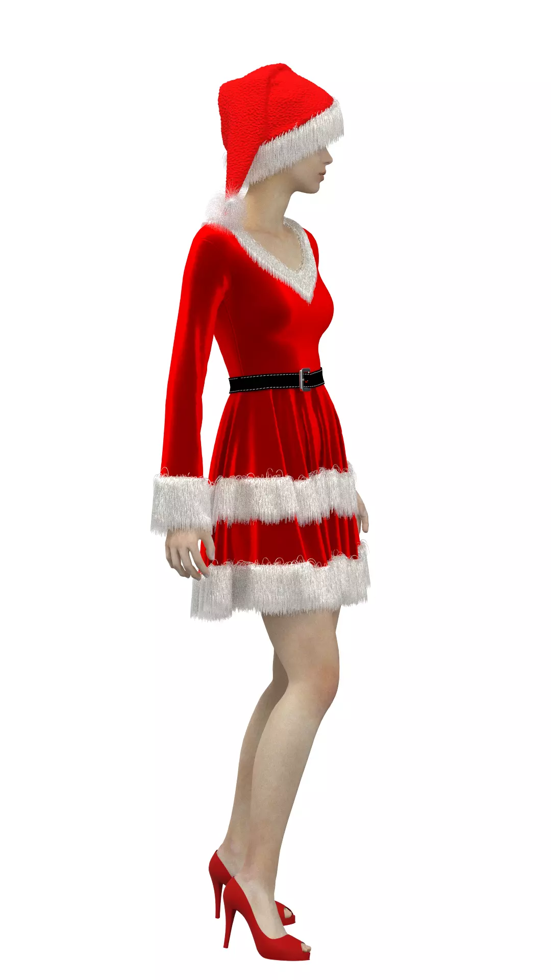 christmass dress Marvelous Designer or Clo3D ZPRJ 3D model_5