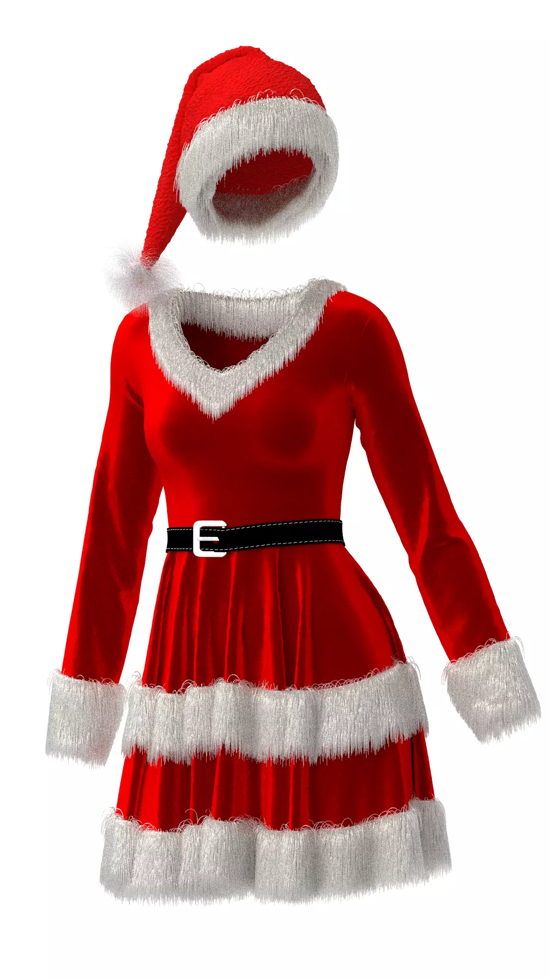christmass dress Marvelous Designer or Clo3D ZPRJ 3D model_1