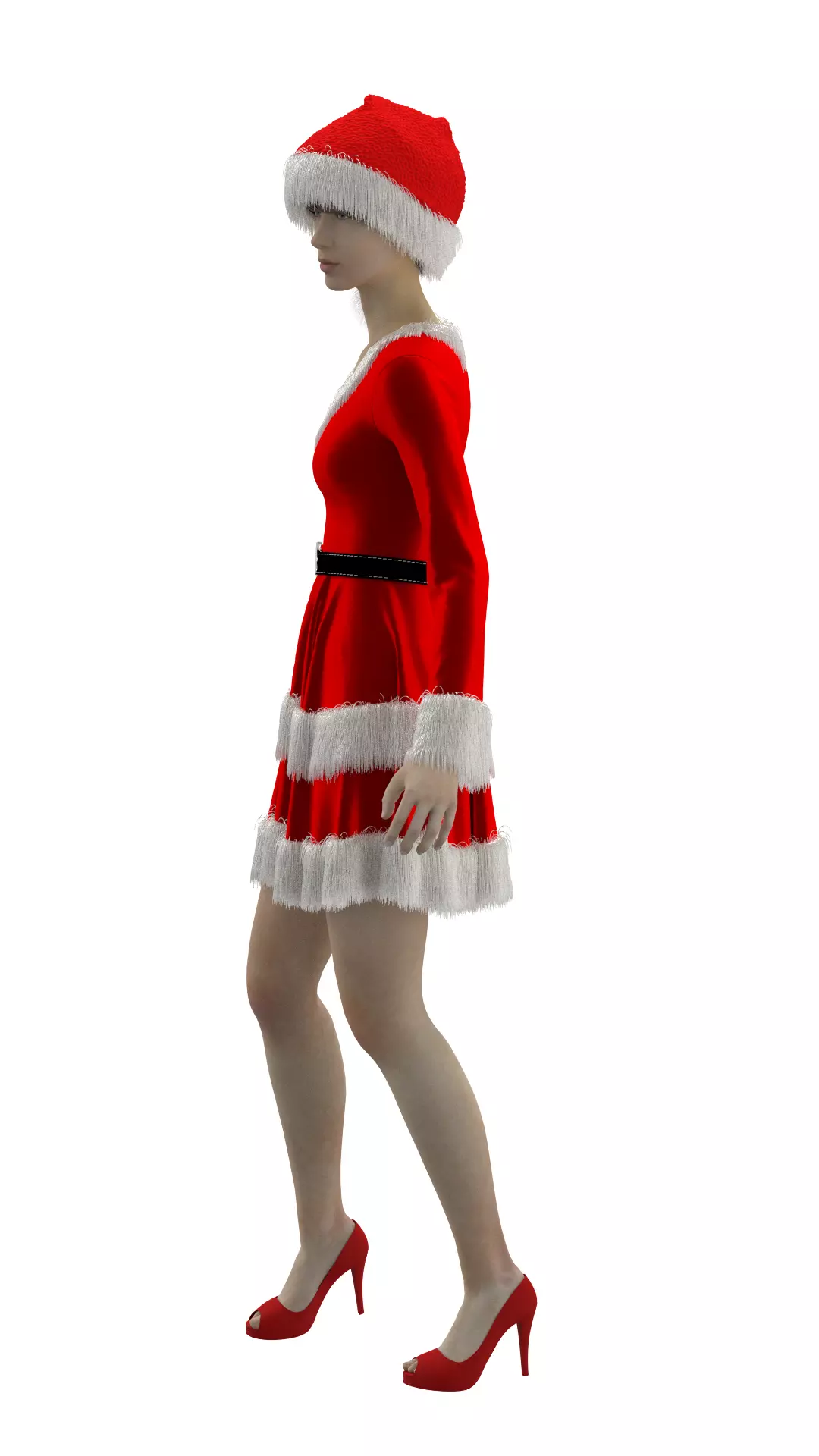 christmass dress Marvelous Designer or Clo3D ZPRJ 3D model_4