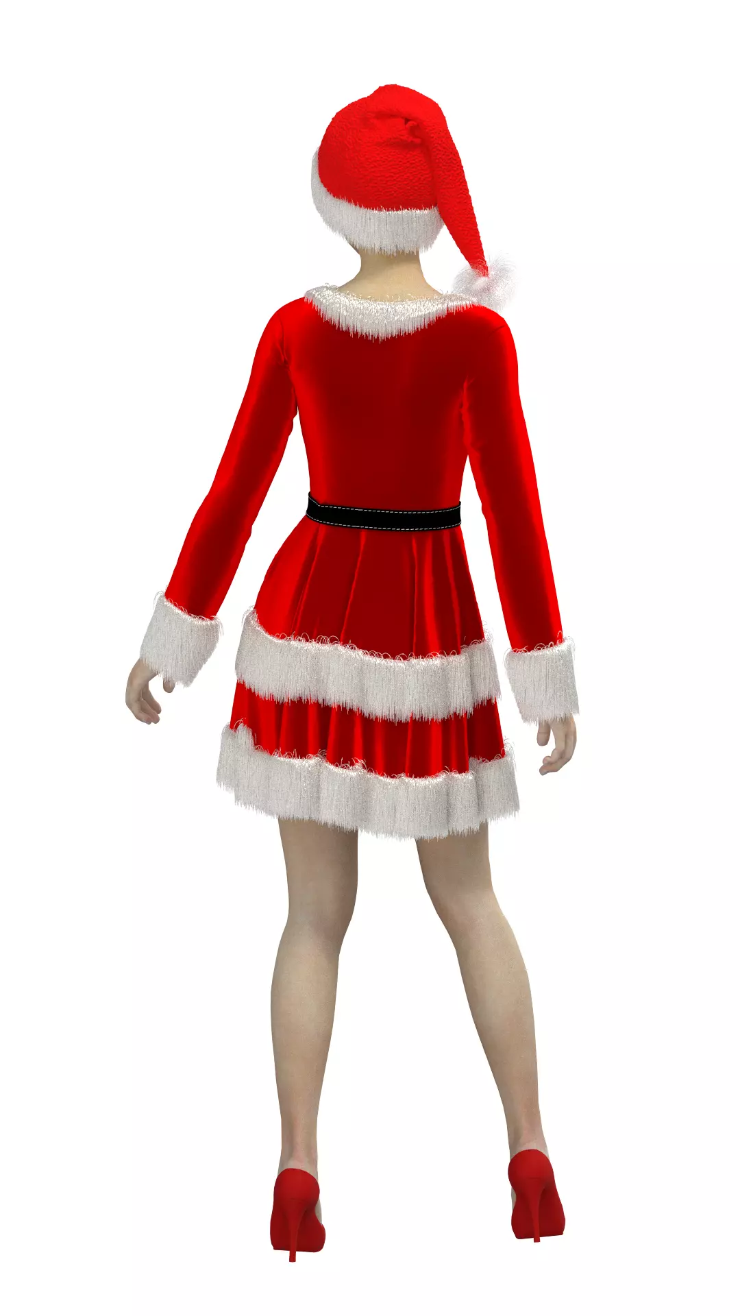 christmass dress Marvelous Designer or Clo3D ZPRJ 3D model_3