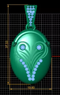 3D GOLD PENDANT  3D print model_3