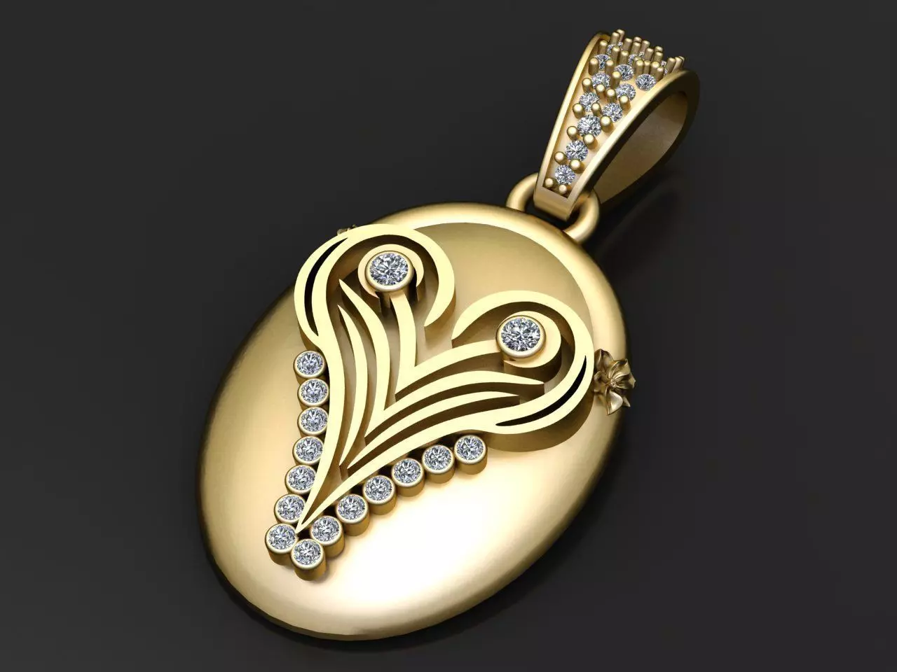 3D GOLD PENDANT  3D print model_2