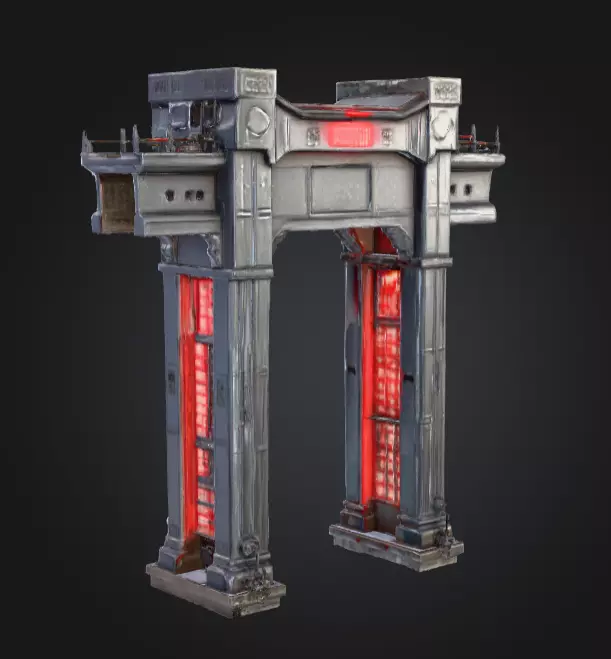 Cyberpunk Megastructure Bridge Low-poly 3D model_7