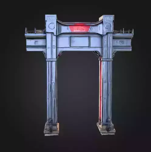 Cyberpunk Megastructure Bridge Low-poly 3D model