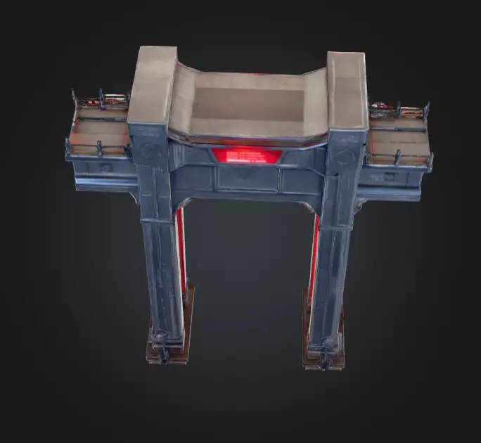Cyberpunk Megastructure Bridge Low-poly 3D model_10