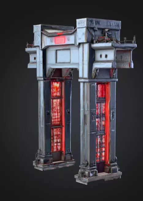 Cyberpunk Megastructure Bridge Low-poly 3D model_4