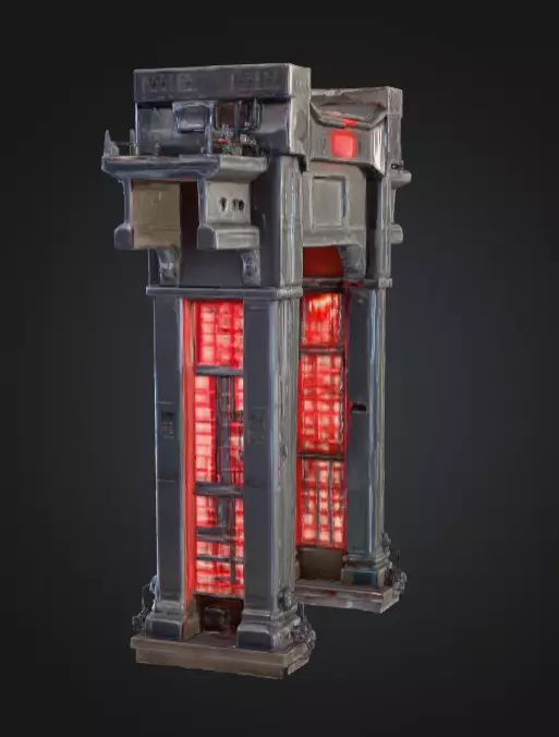 Cyberpunk Megastructure Bridge Low-poly 3D model_8