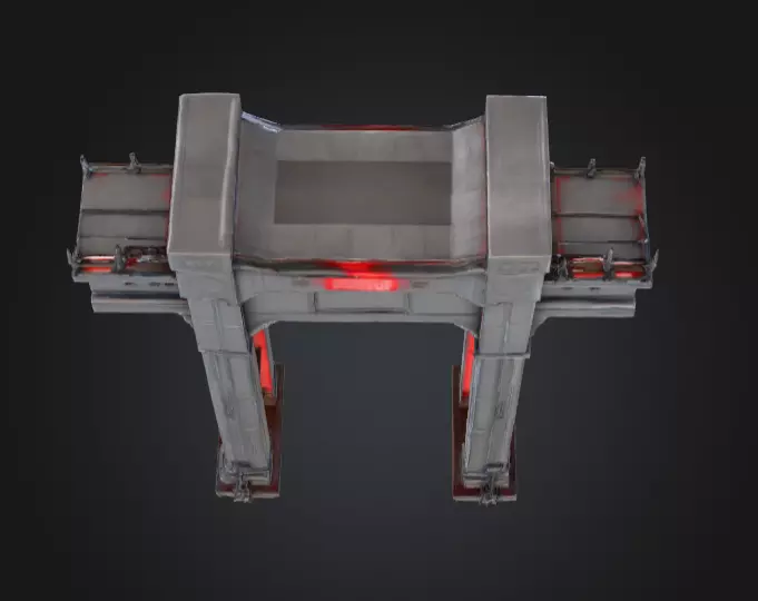 Cyberpunk Megastructure Bridge Low-poly 3D model_14