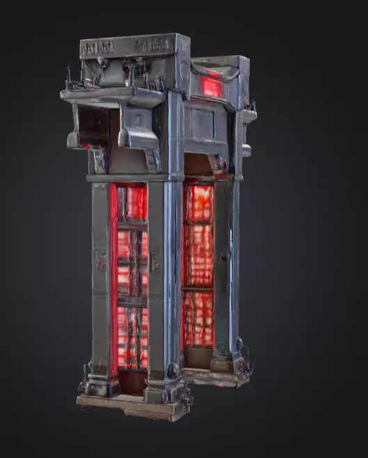 Cyberpunk Megastructure Bridge Low-poly 3D model_2