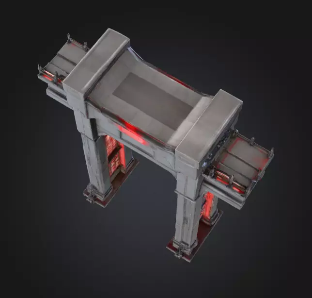 Cyberpunk Megastructure Bridge Low-poly 3D model_13