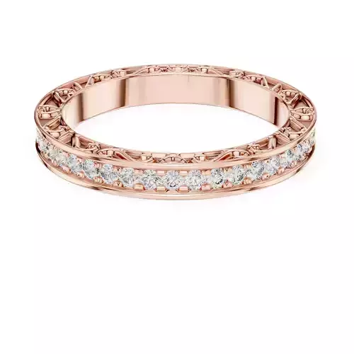 Micro Prong Round Diamond Full Eternity Band 3DM STL Video 3D print model