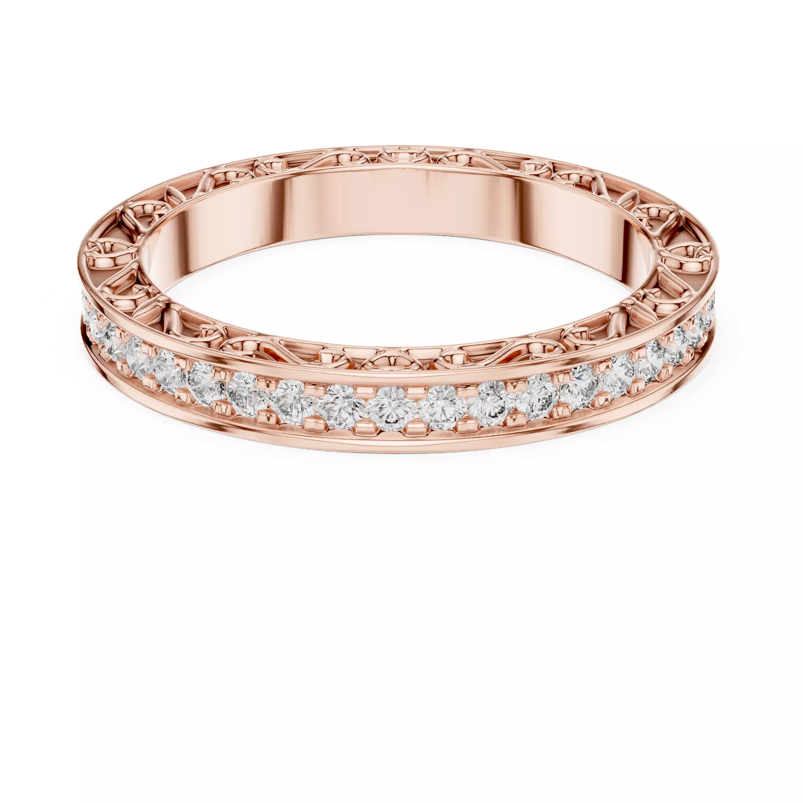 Micro Prong Round Diamond Full Eternity Band 3DM STL Video 3D print model