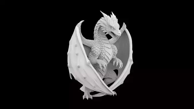 Dragon Guardian Statue 3D Print Model