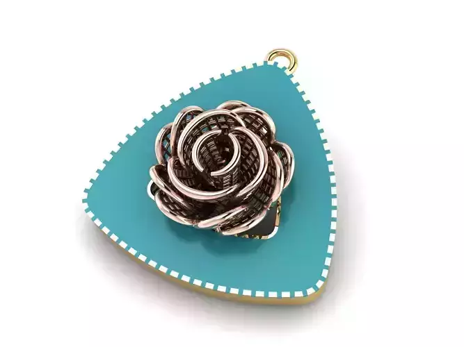 Flower enamel pendant or necklace
