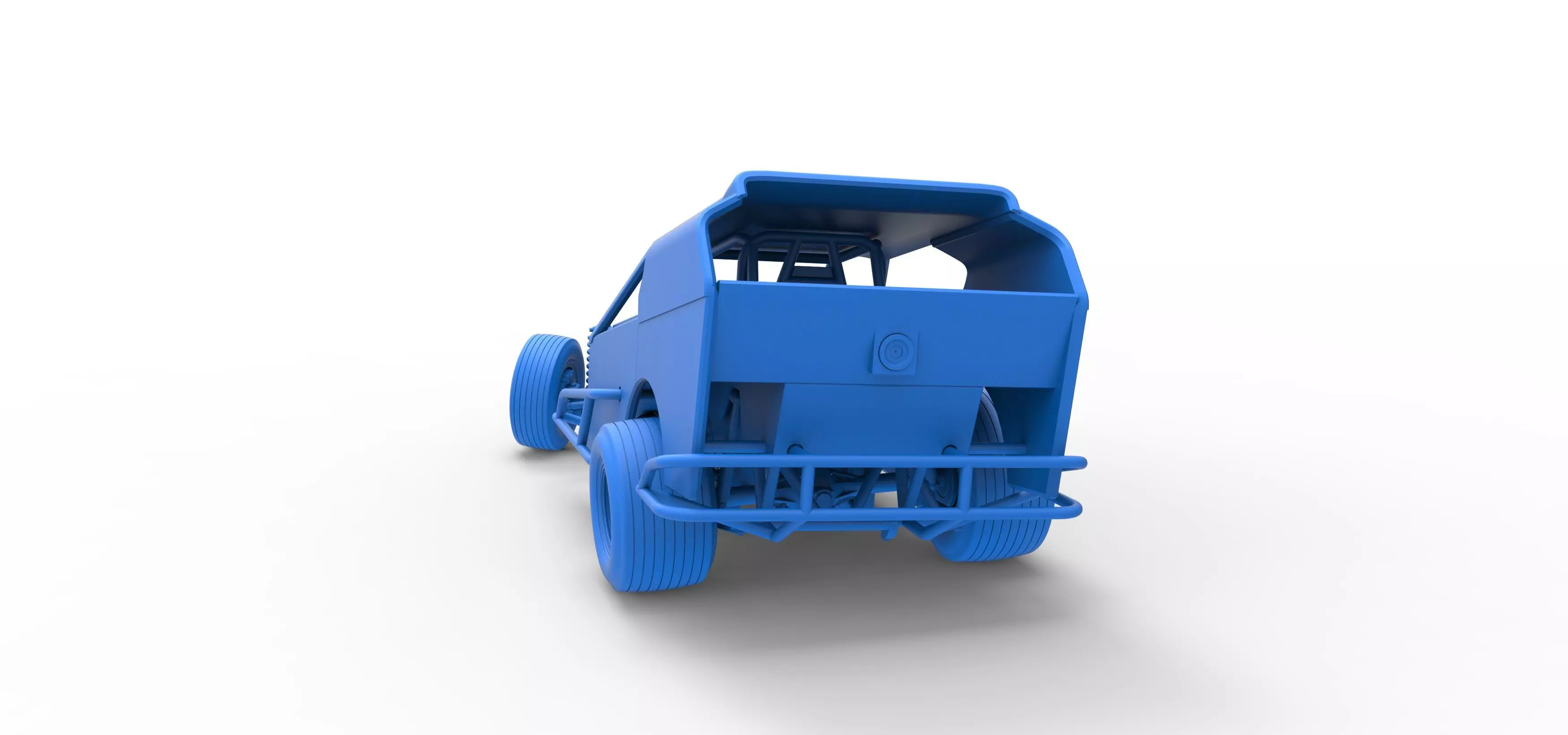 Vintage Dirt Modified stock car V3 while turning Scale 1 to 25 3D print model_41