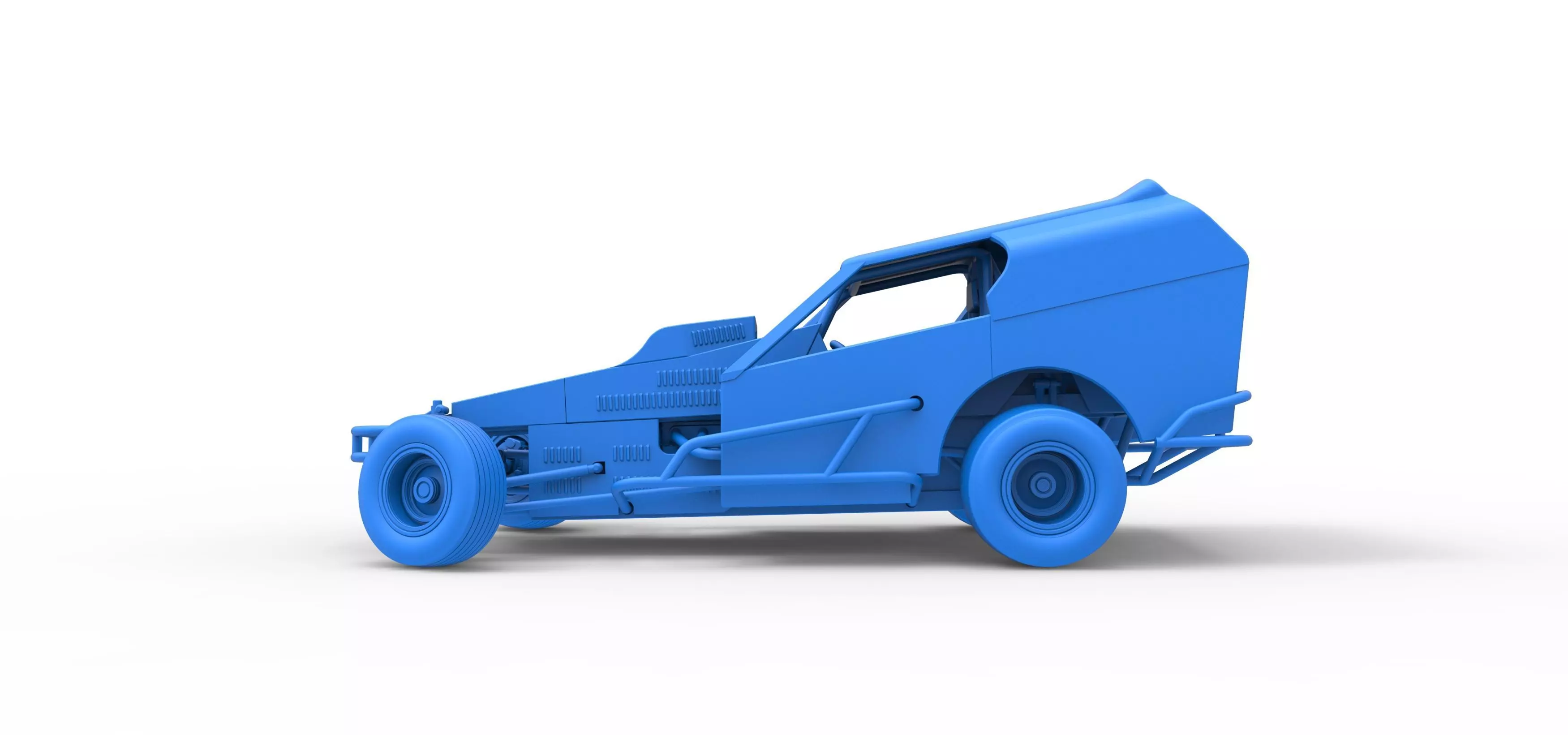 Vintage Dirt Modified stock car V3 while turning Scale 1 to 25 3D print model_36