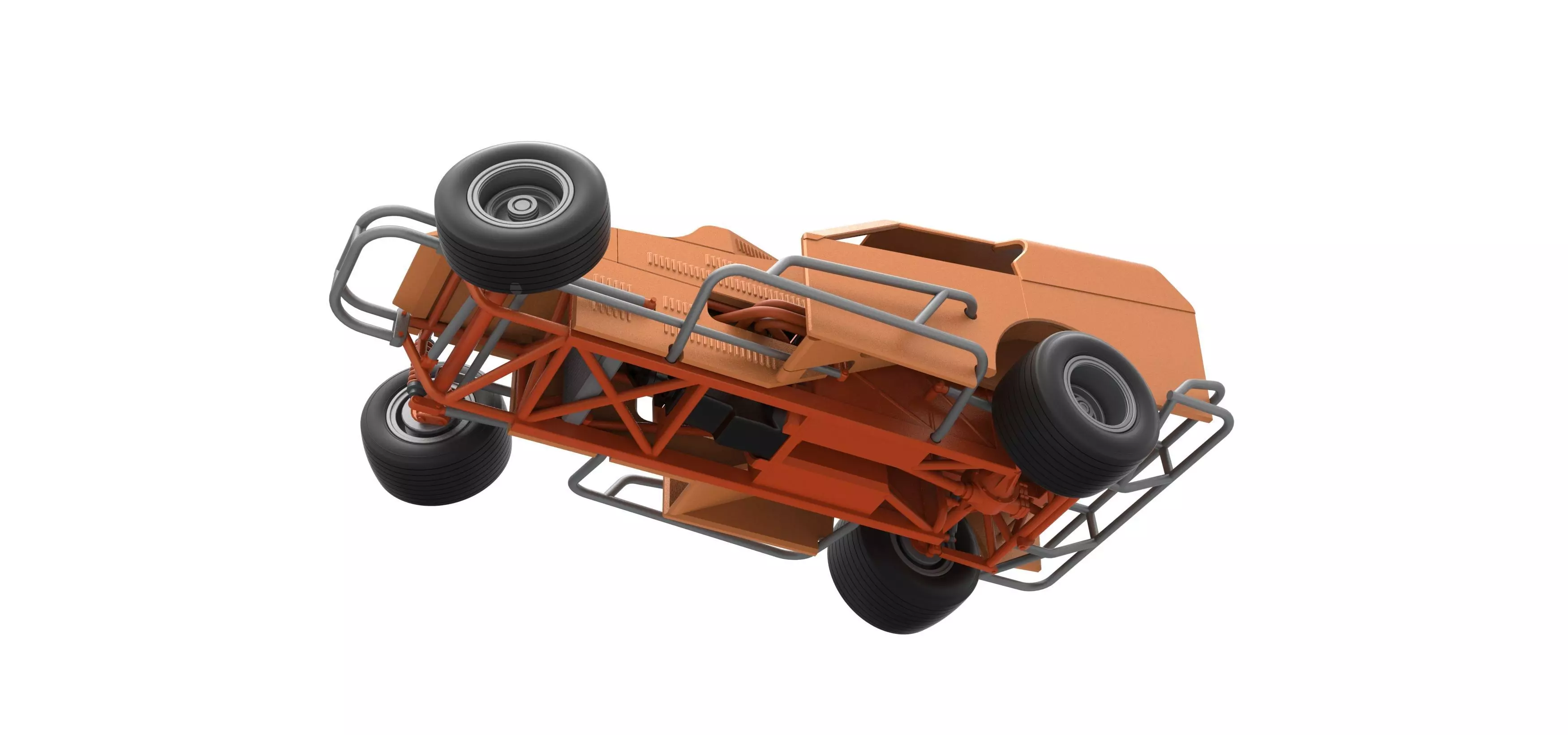 Vintage Dirt Modified stock car V3 while turning Scale 1 to 25 3D print model_3