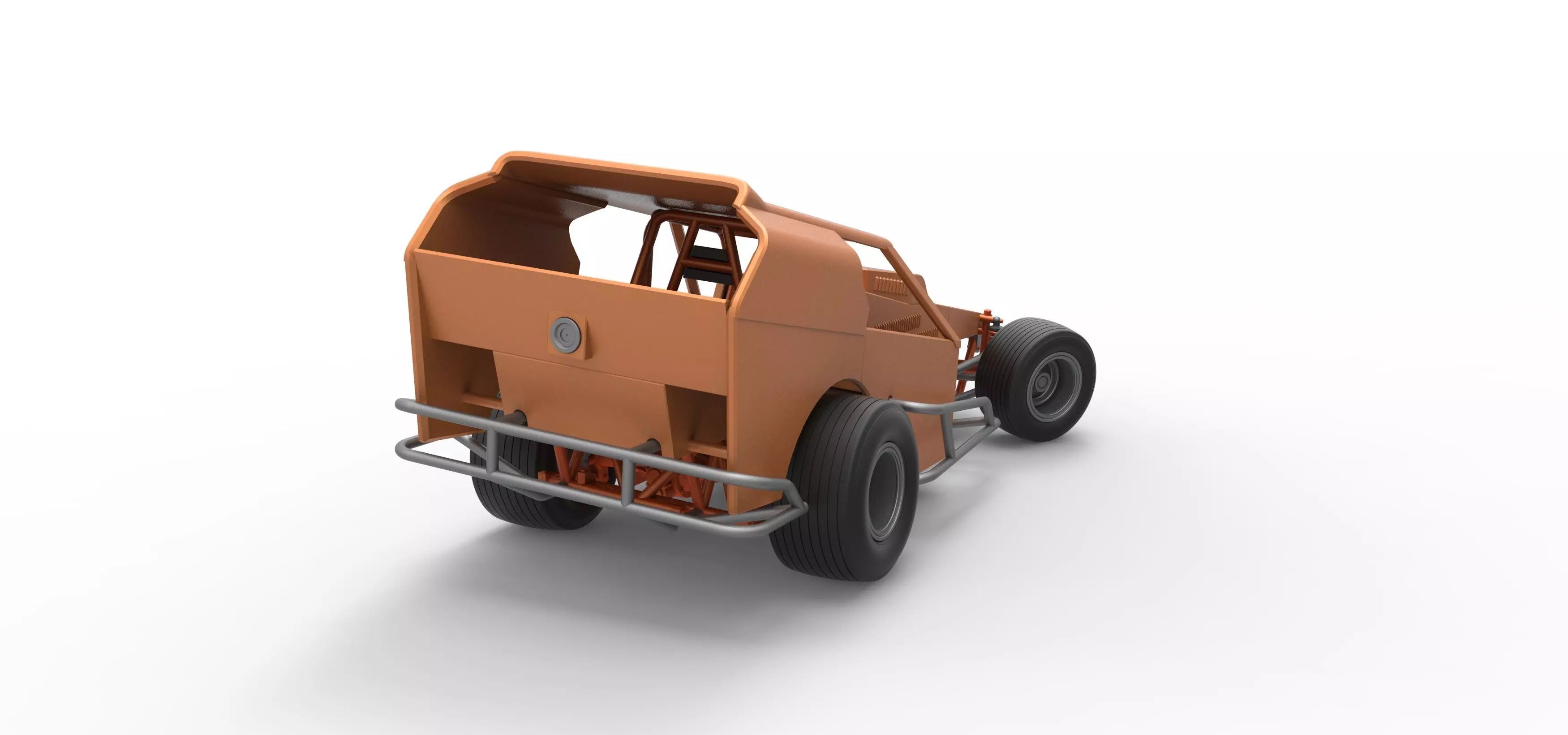 Vintage Dirt Modified stock car V3 while turning Scale 1 to 25 3D print model_18