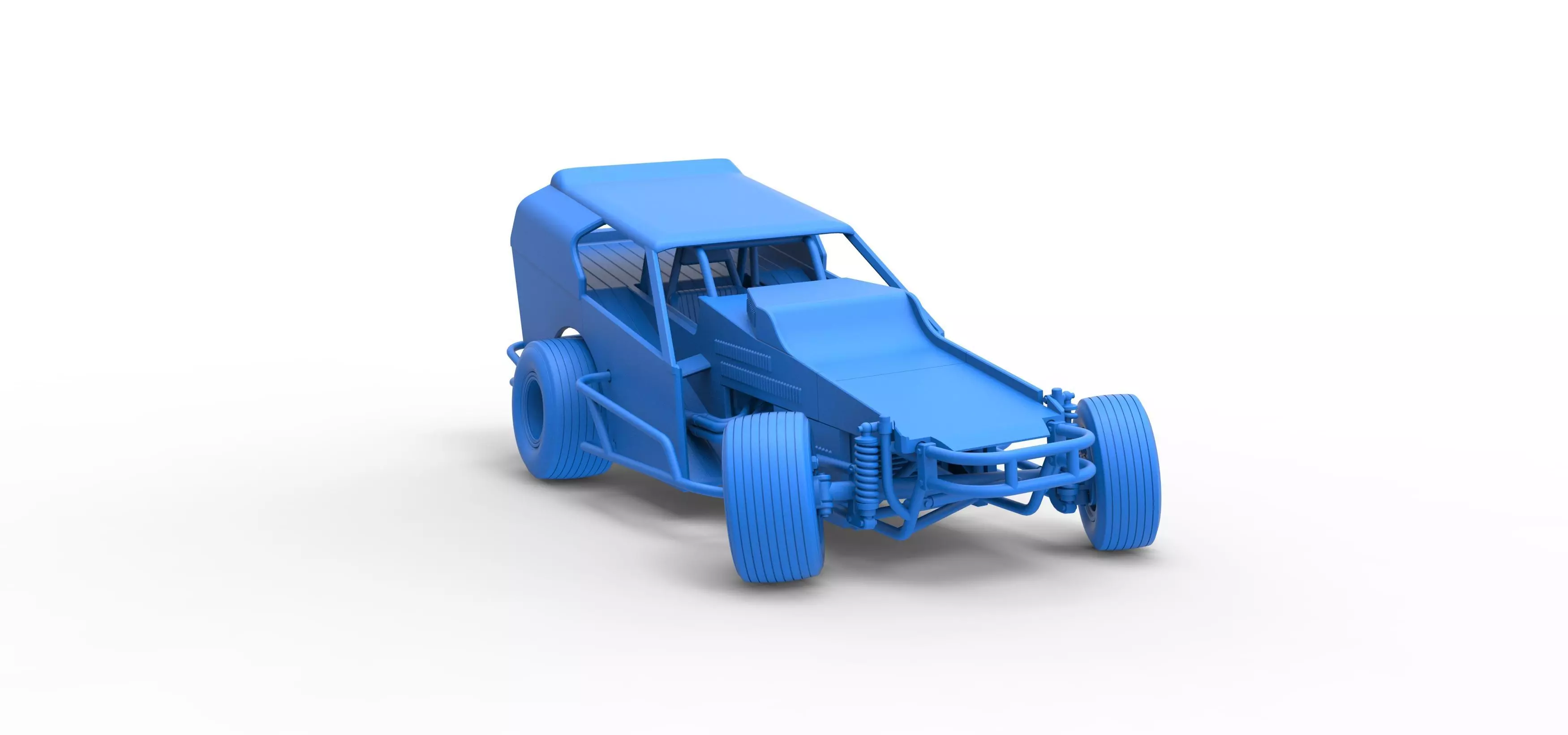 Vintage Dirt Modified stock car V3 while turning Scale 1 to 25 3D print model_53