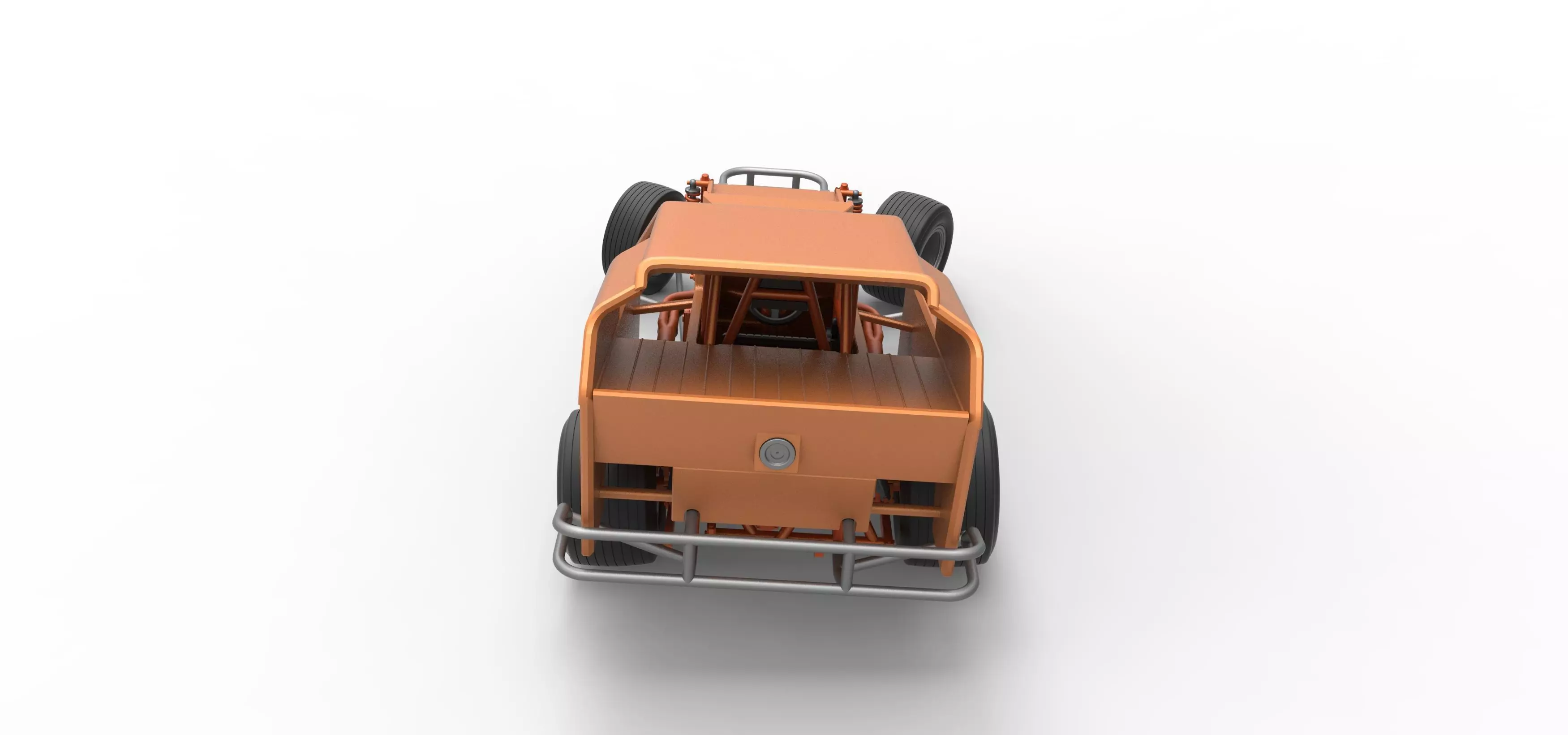 Vintage Dirt Modified stock car V3 while turning Scale 1 to 25 3D print model_17