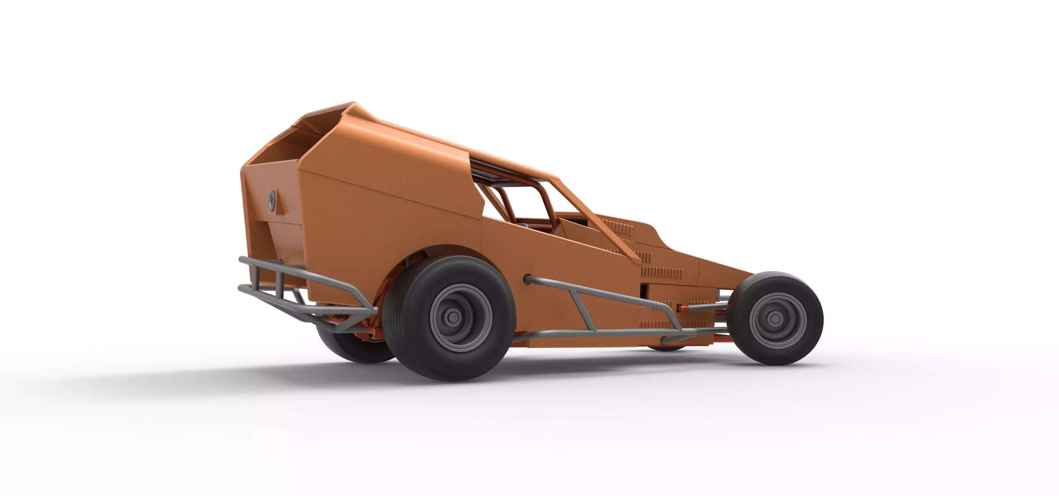 Vintage Dirt Modified stock car V3 while turning Scale 1 to 25 3D print model_21
