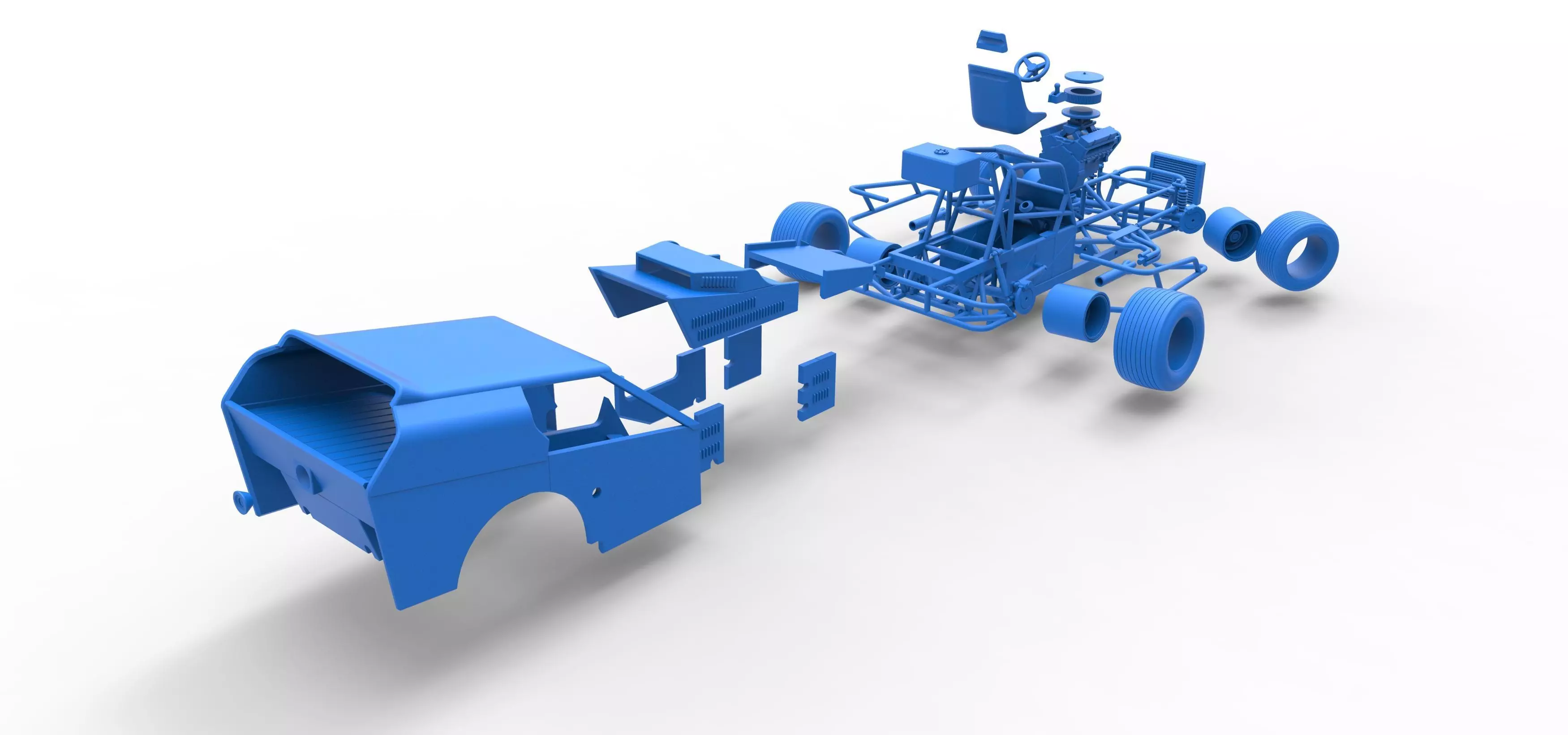 Vintage Dirt Modified stock car V3 while turning Scale 1 to 25 3D print model_63