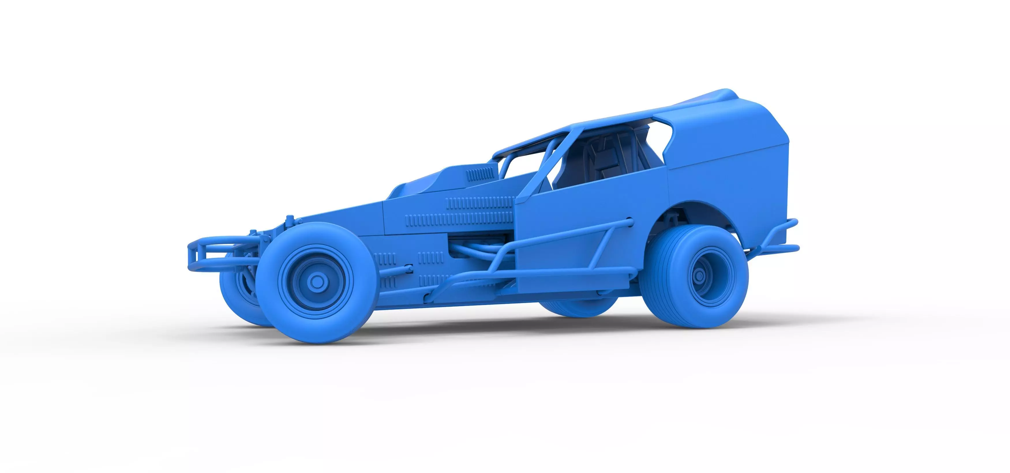 Vintage Dirt Modified stock car V3 while turning Scale 1 to 25 3D print model_29