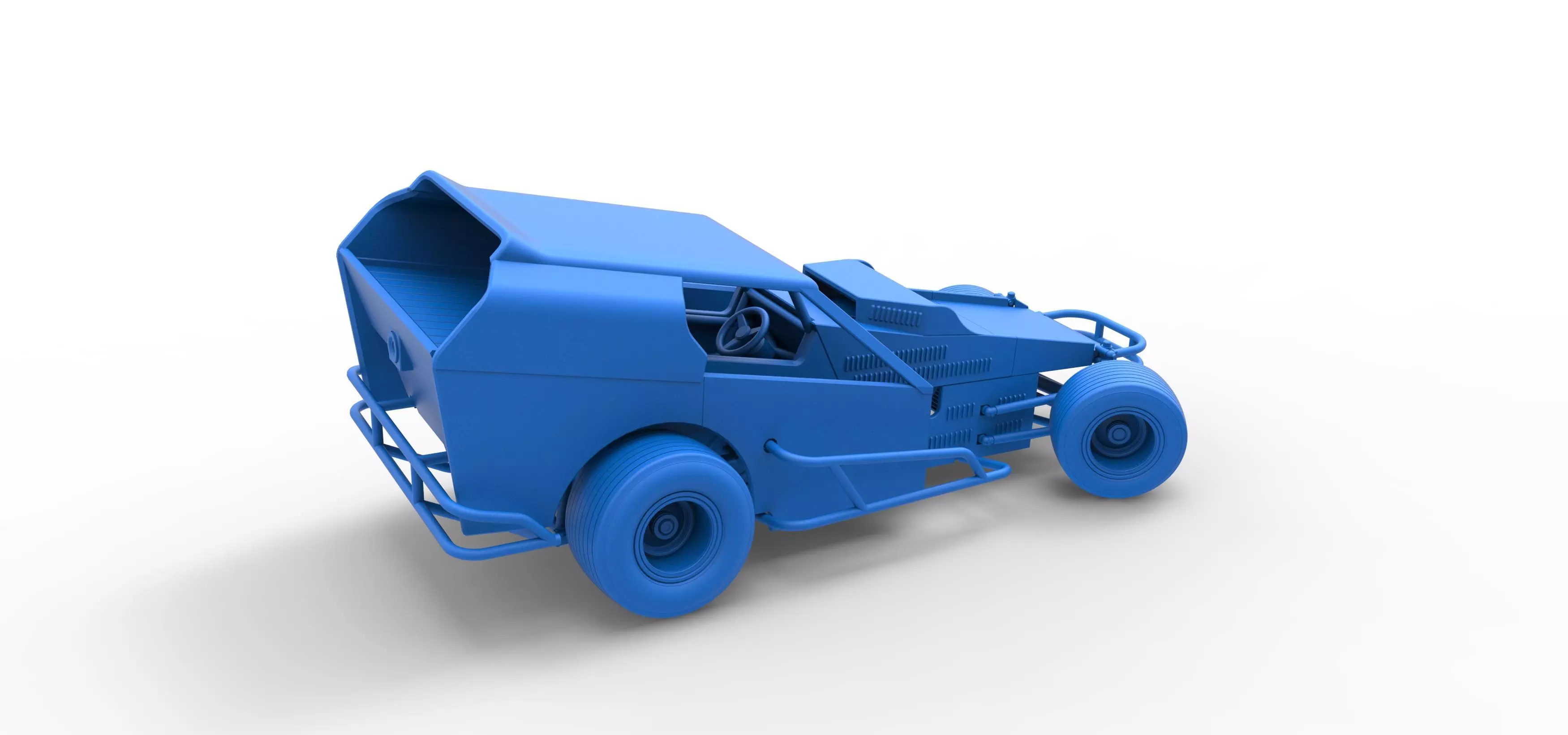 Vintage Dirt Modified stock car V3 while turning Scale 1 to 25 3D print model_47