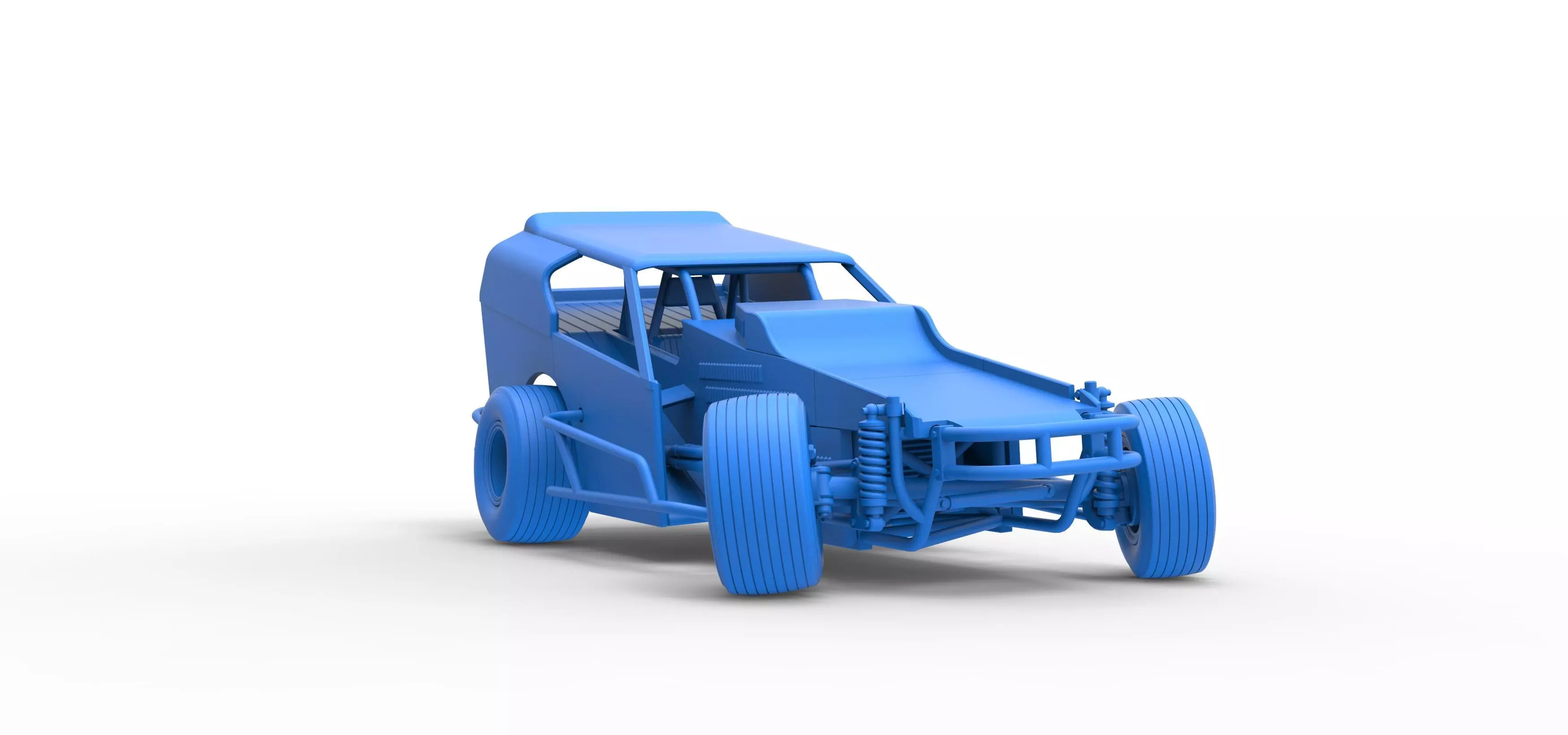 Vintage Dirt Modified stock car V3 while turning Scale 1 to 25 3D print model_54