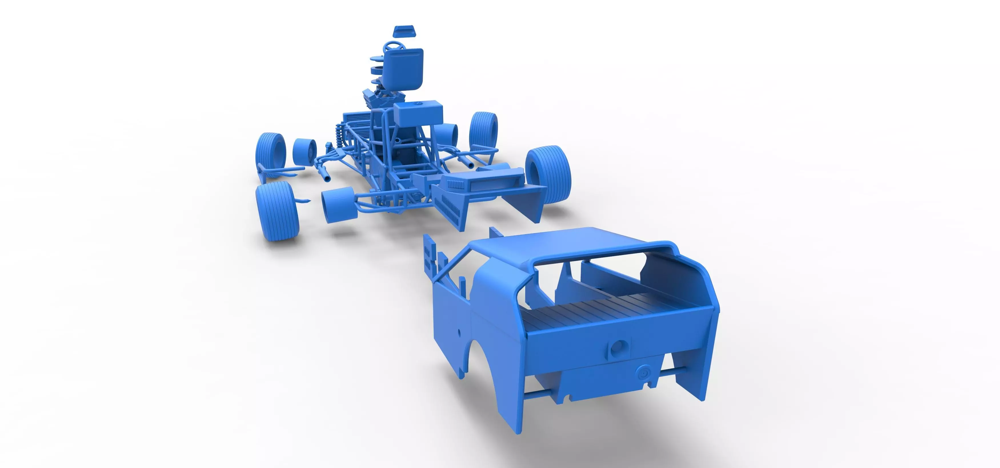 Vintage Dirt Modified stock car V3 while turning Scale 1 to 25 3D print model_62