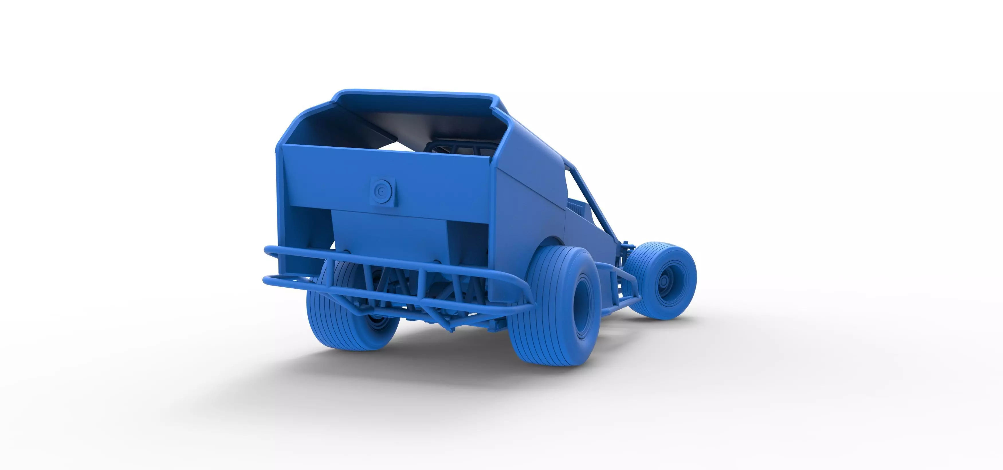 Vintage Dirt Modified stock car V3 while turning Scale 1 to 25 3D print model_46